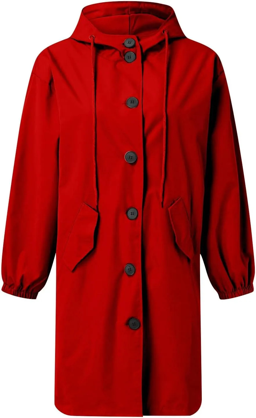 Womens Lightwight Loose Fit Long Jackets Long Sleeve Button Down Oversized Windbreaker Casual Open Front Cardigans