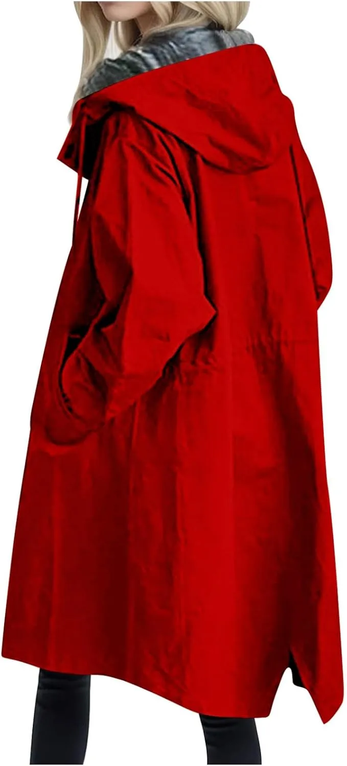 Womens Lightwight Loose Fit Long Jackets Long Sleeve Button Down Oversized Windbreaker Casual Open Front Cardigans