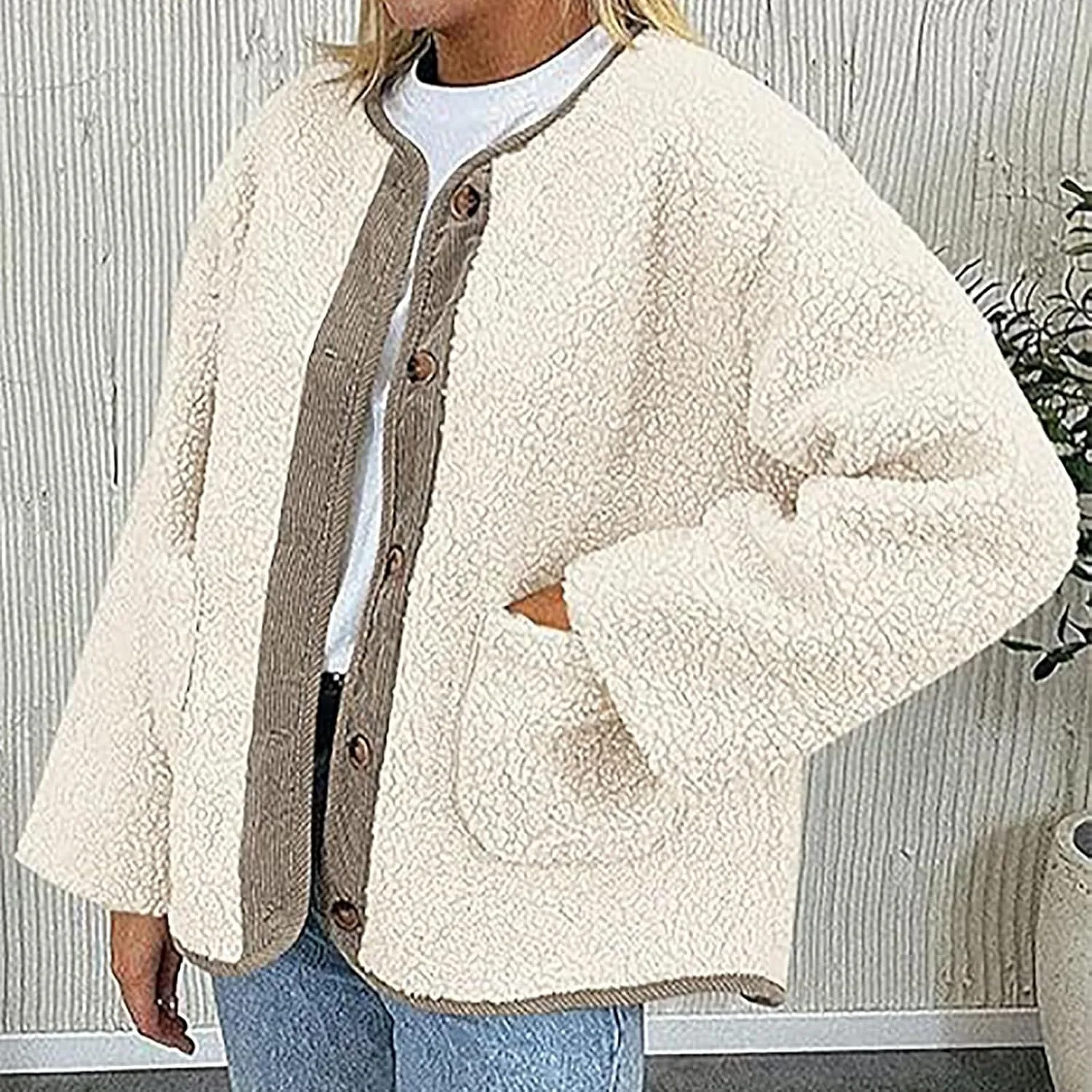 Womens Long-Sleeve Hooded Puffer Coat Jacket Loose Pocket Cotton Jacket Womens Winter Jacket Women Winter Jacket