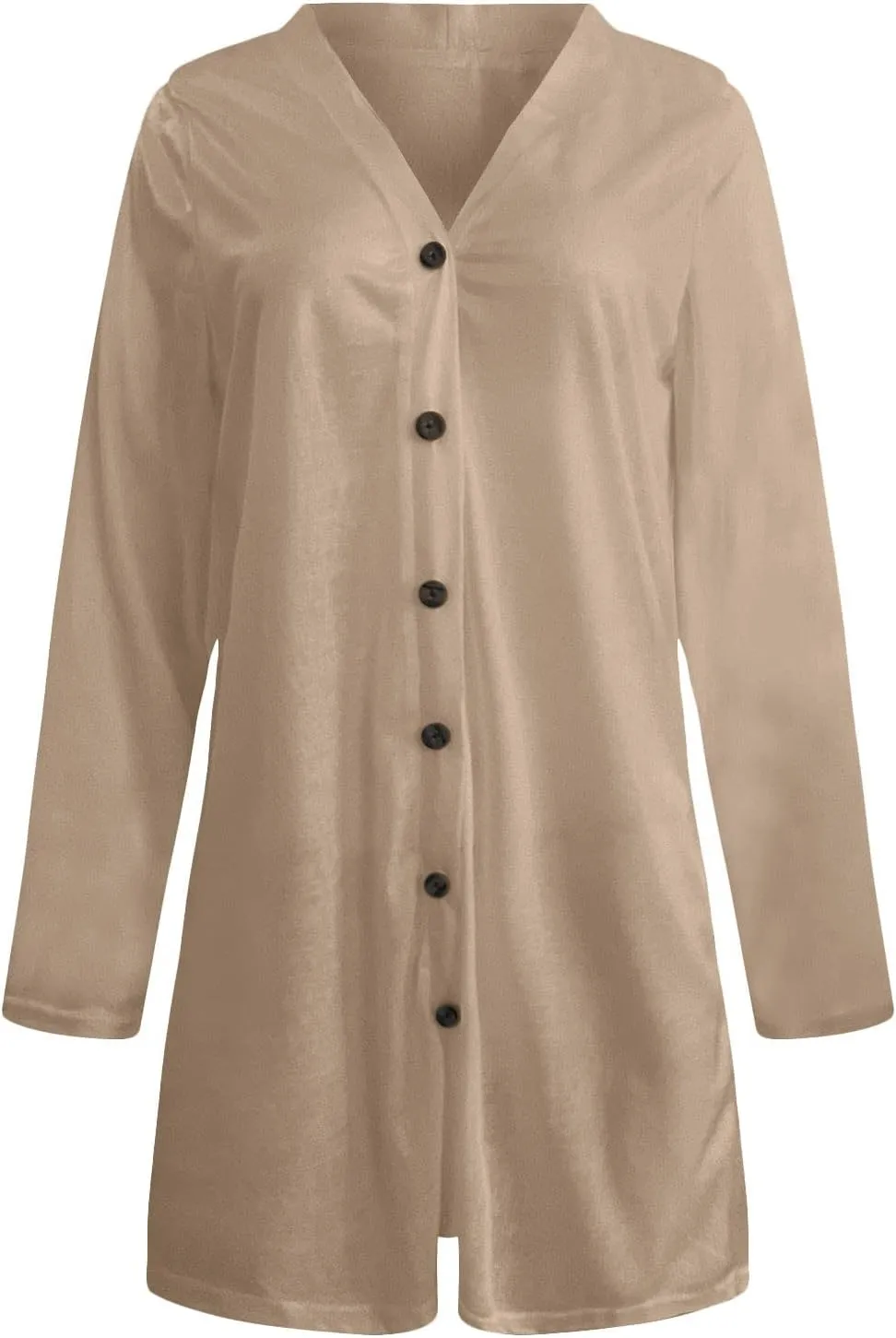 Womens Open Front Lightweight Cardigan Long Sleeve Button Down Loose Outwear Soft Drape Open Front Fall Clothes S-2XL