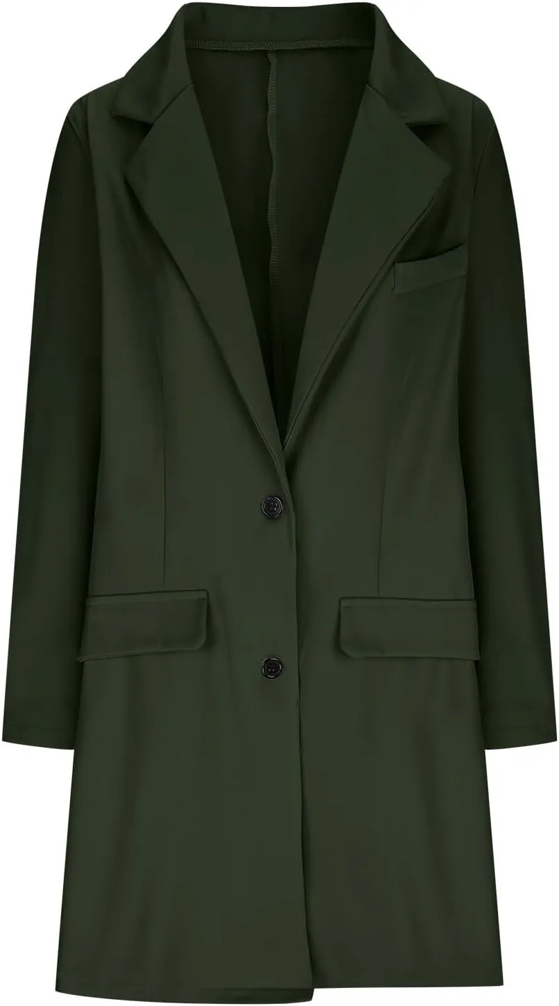Womens Oversized Blazers Casual Business Long Sleeve Lapel Suit Jackets Fashion Loose Single Breasted Cardigan Jacket