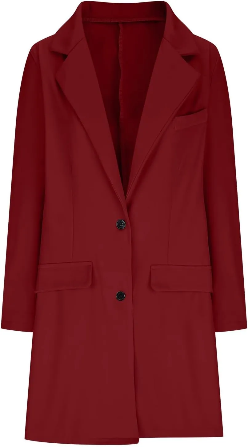 Womens Oversized Blazers Casual Business Long Sleeve Lapel Suit Jackets Fashion Loose Single Breasted Cardigan Jacket