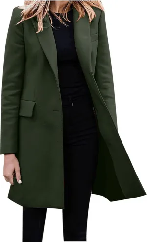 Womens Oversized Blazers Casual Business Long Sleeve Lapel Suit Jackets Fashion Loose Single Breasted Cardigan Jacket