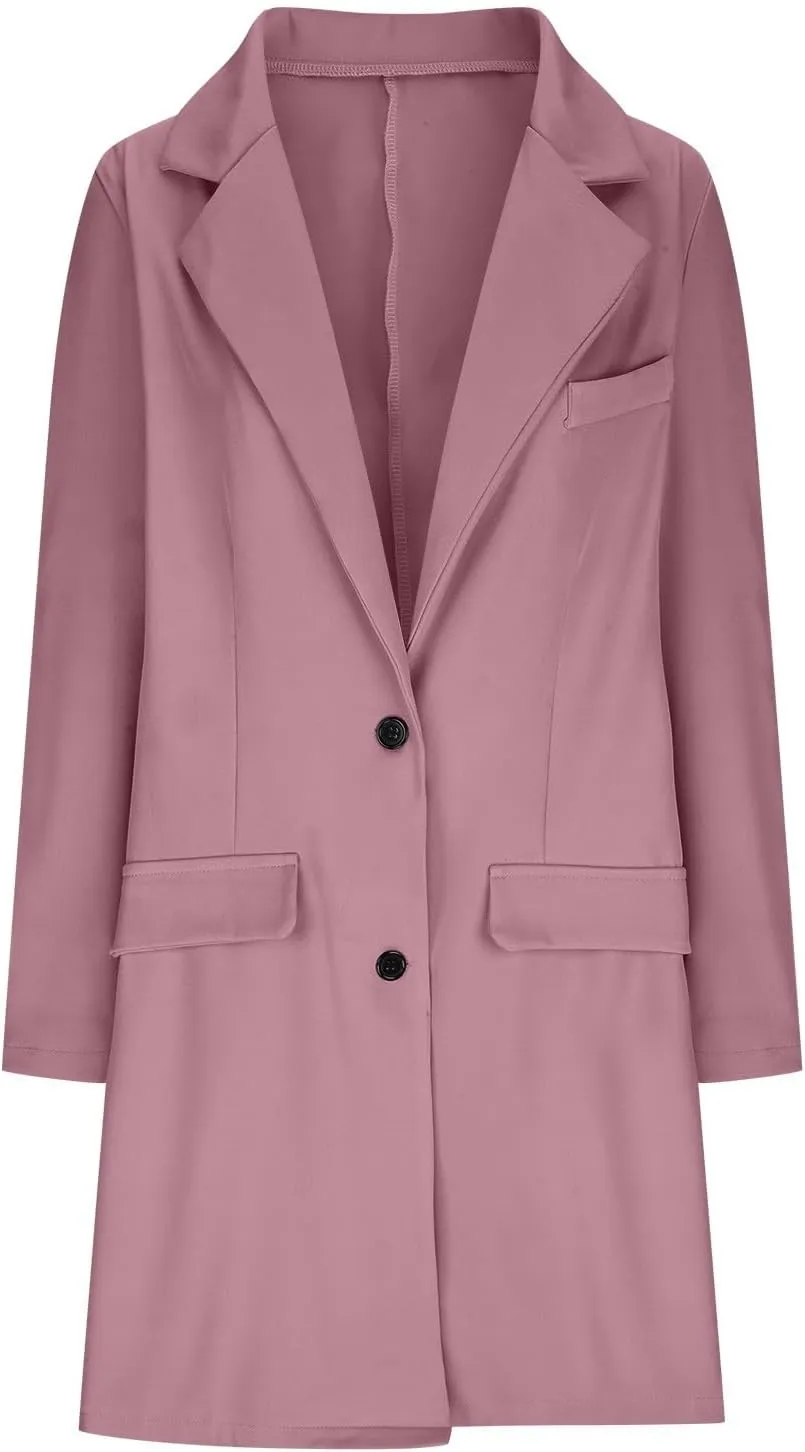 Womens Oversized Blazers Casual Business Long Sleeve Lapel Suit Jackets Fashion Loose Single Breasted Cardigan Jacket