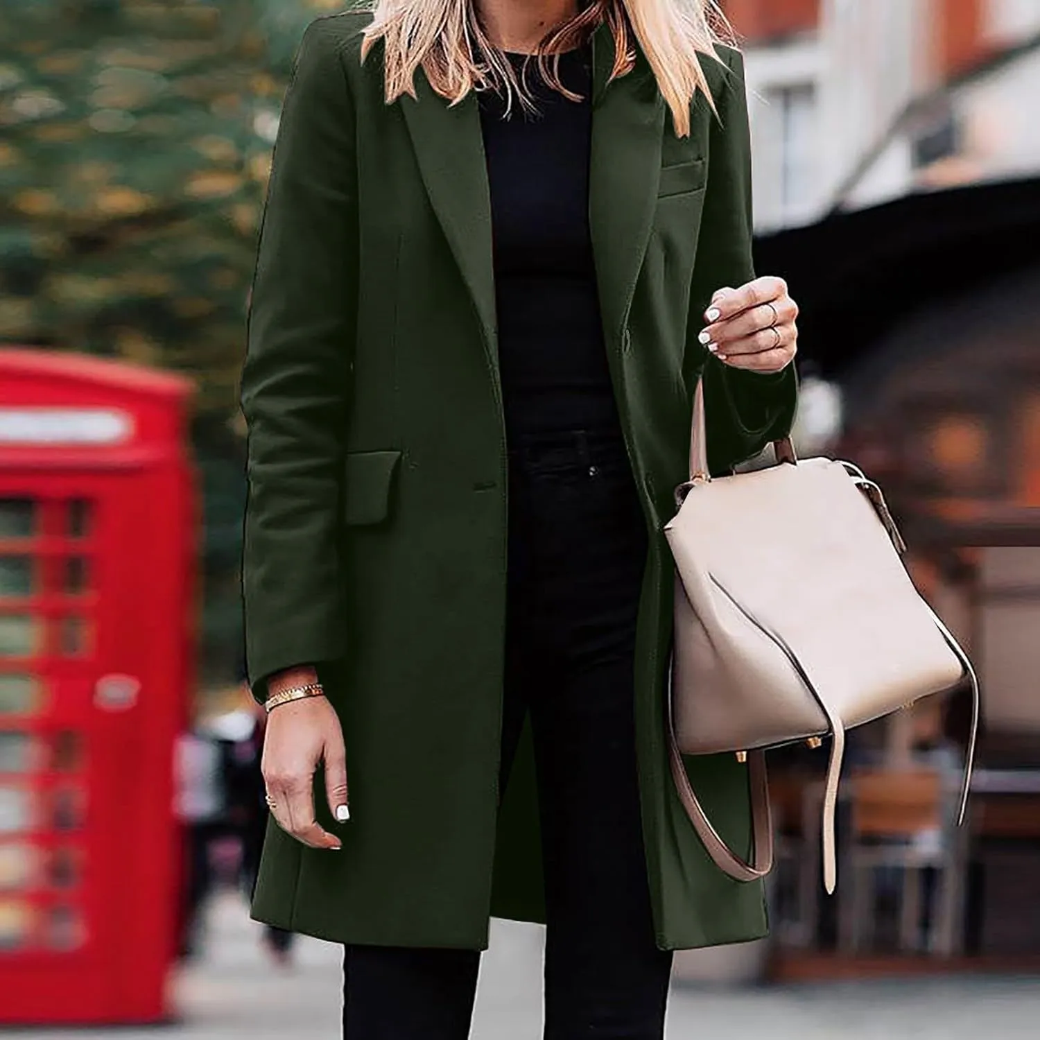 Womens Oversized Blazers Casual Business Long Sleeve Lapel Suit Jackets Fashion Loose Single Breasted Cardigan Jacket