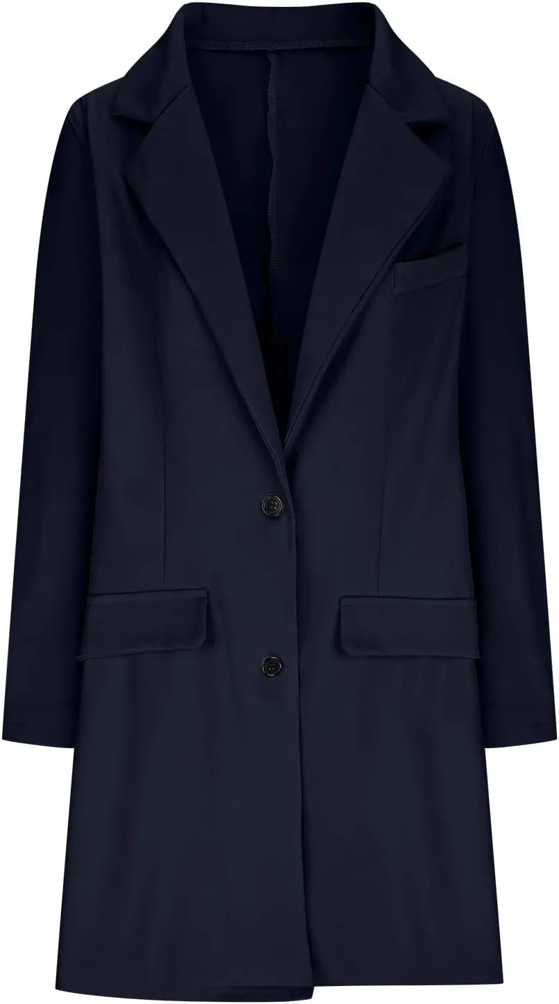Womens Oversized Blazers Casual Business Long Sleeve Lapel Suit Jackets Fashion Loose Single Breasted Cardigan Jacket