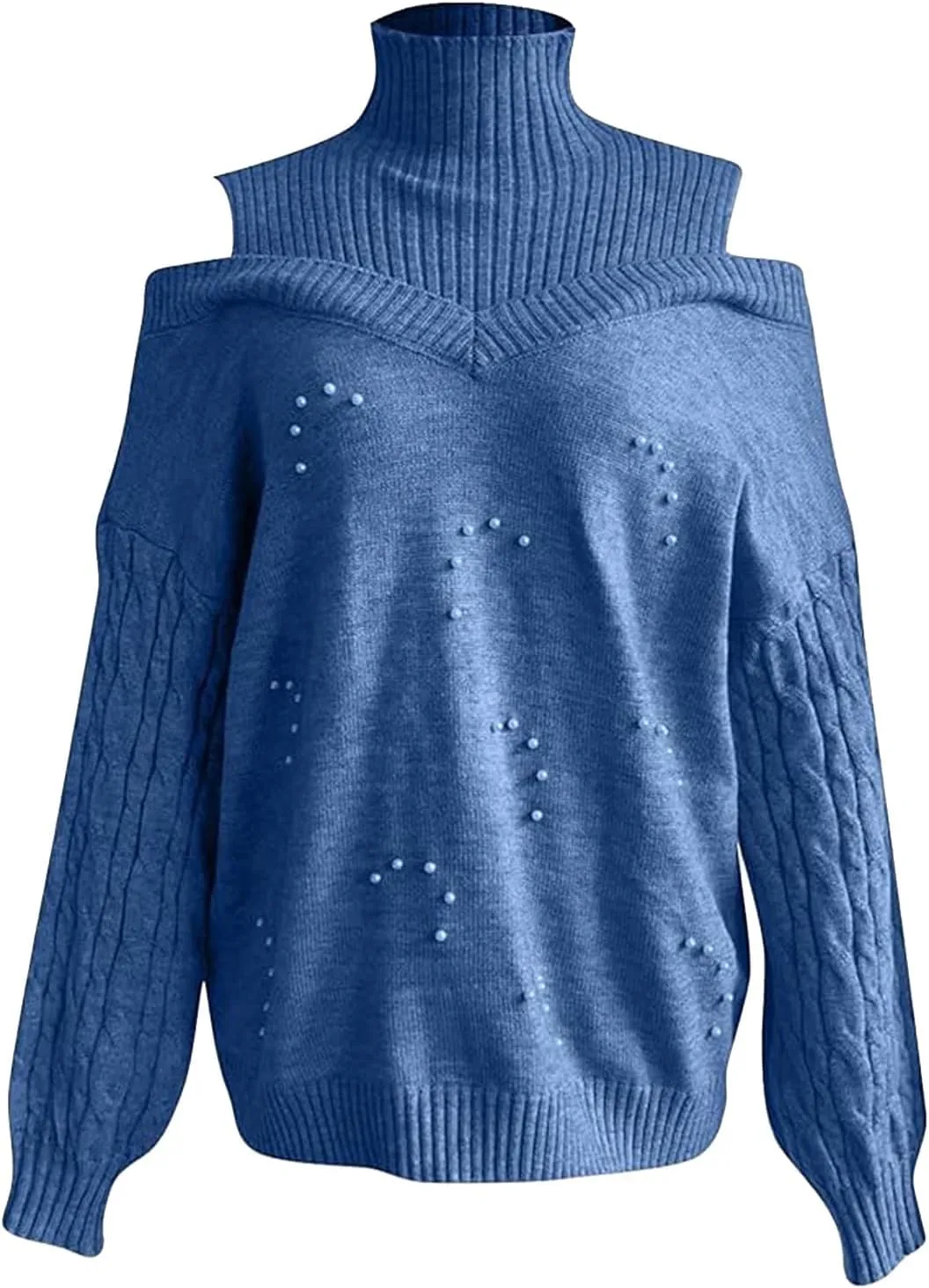 Women's Oversized Turtleneck Long Sleeve Fuzzy Knit Casual Chunky Warm 2024 Fall Pullover Pullover Sweaters for