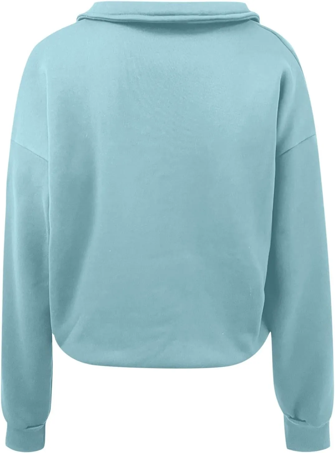 Womens Quarter Zip Pullover High Neck Sweatshirt Cropped Fleece Lined Long Sleeve Casual Tops Fall Winter Clothes
