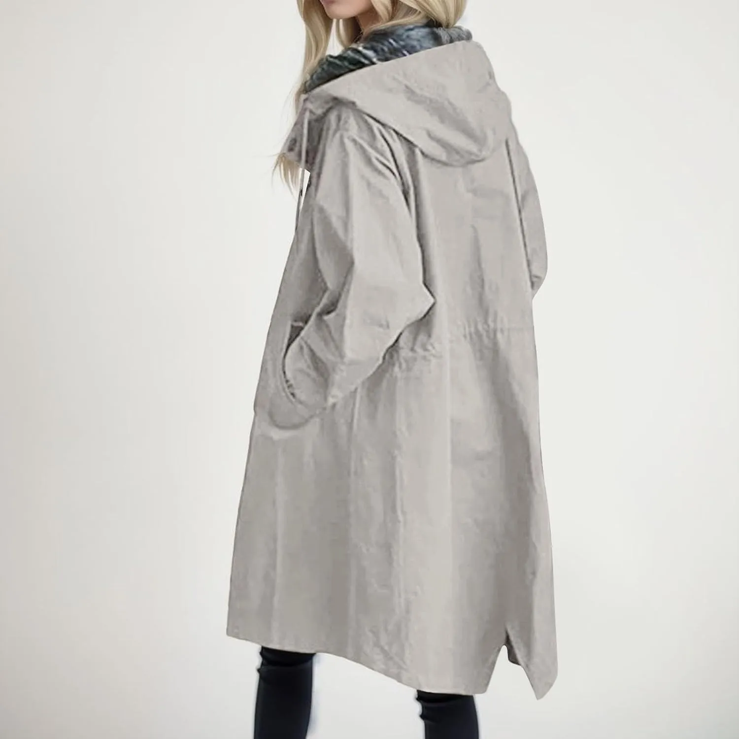 Women's Trench Coat 2024 Long Double-Breasted Fall Fashion Windbreaker Jackets Classic Lapel Slim Overcoat Outerwear