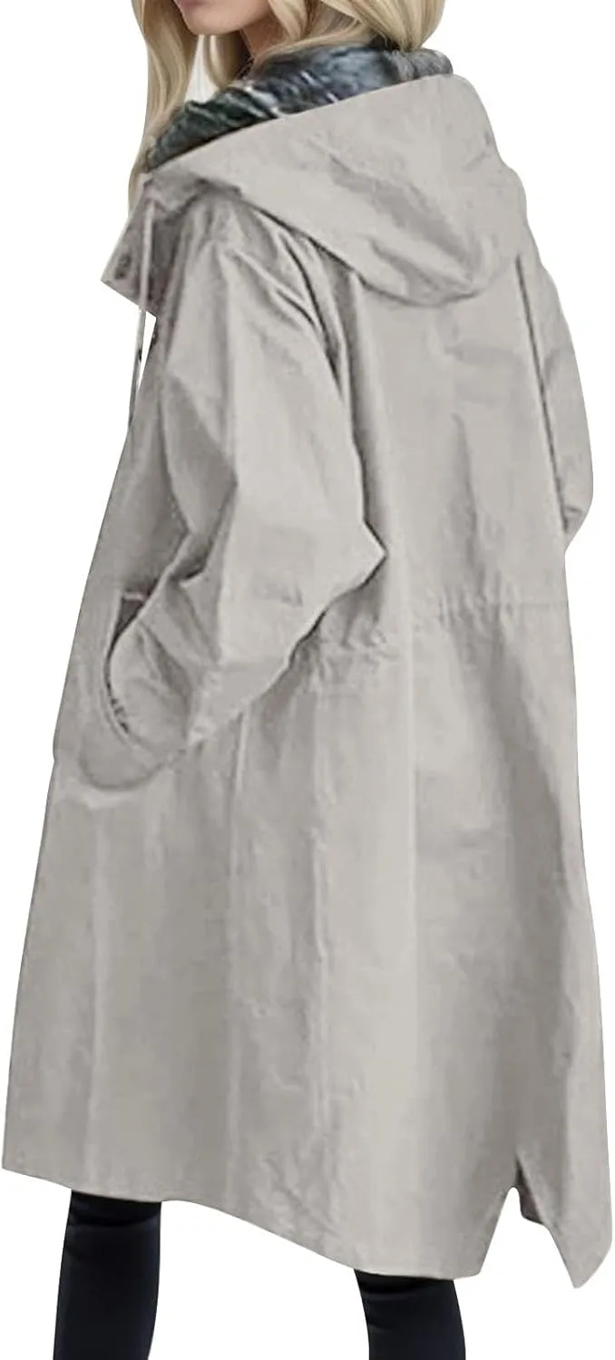 Women's Trench Coat 2024 Long Double-Breasted Fall Fashion Windbreaker Jackets Classic Lapel Slim Overcoat Outerwear