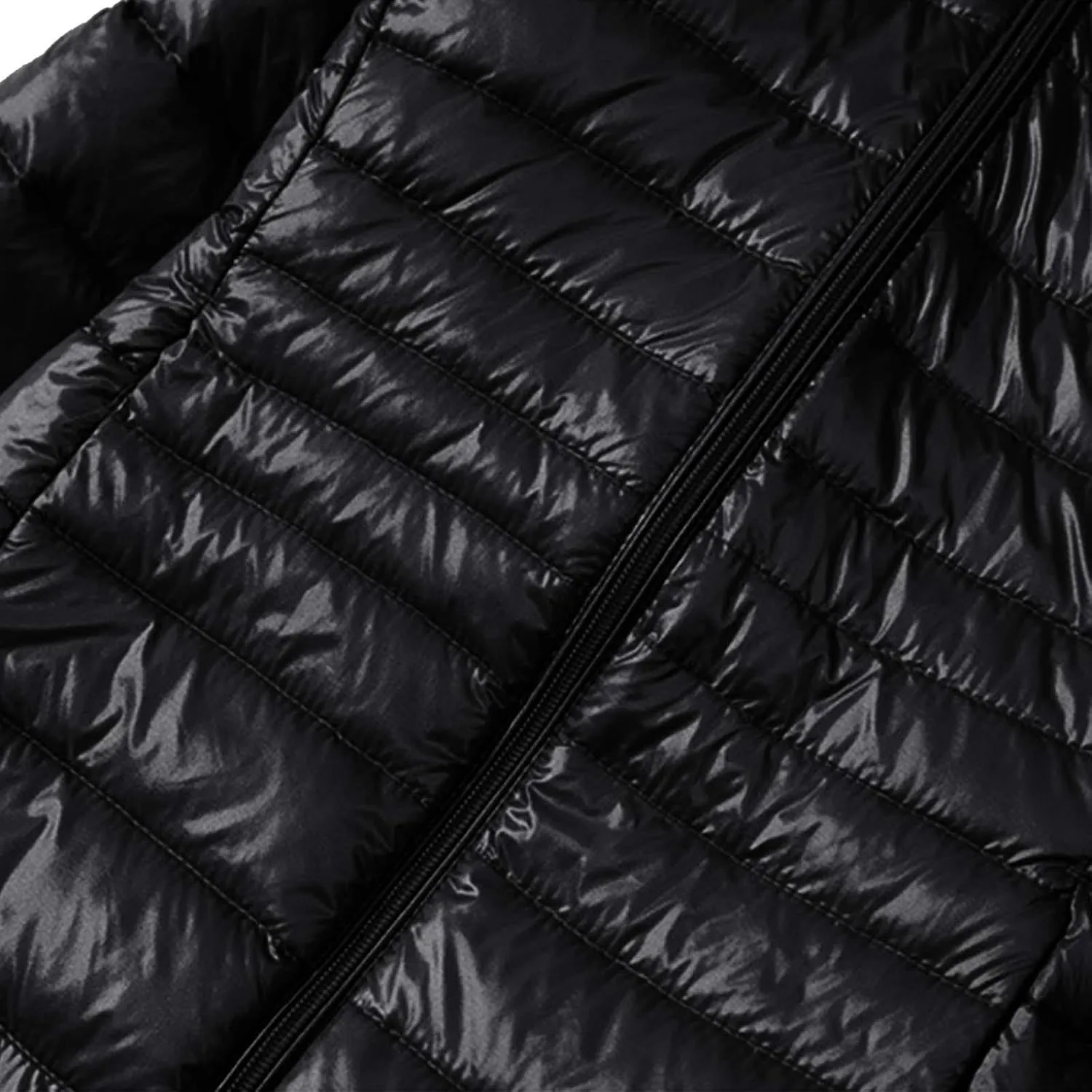 Women's Warm Winter Glossy Down Jacket Ultralight Long Down Outerwear Puffer Jacket Hooded Coat Thicken Padded with Hood