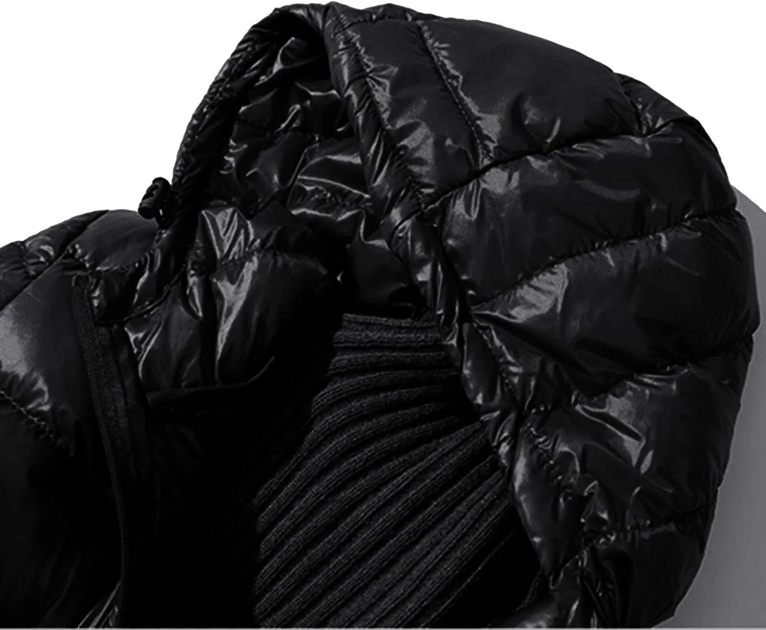 Women's Warm Winter Glossy Down Jacket Ultralight Long Down Outerwear Puffer Jacket Hooded Coat Thicken Padded with Hood