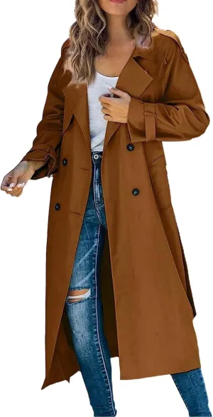 Womens Waterproow Trench Coat Winter Womens Jacket Lapel Slim Women'S Coat Fall Fashion Oversized Womens Winter