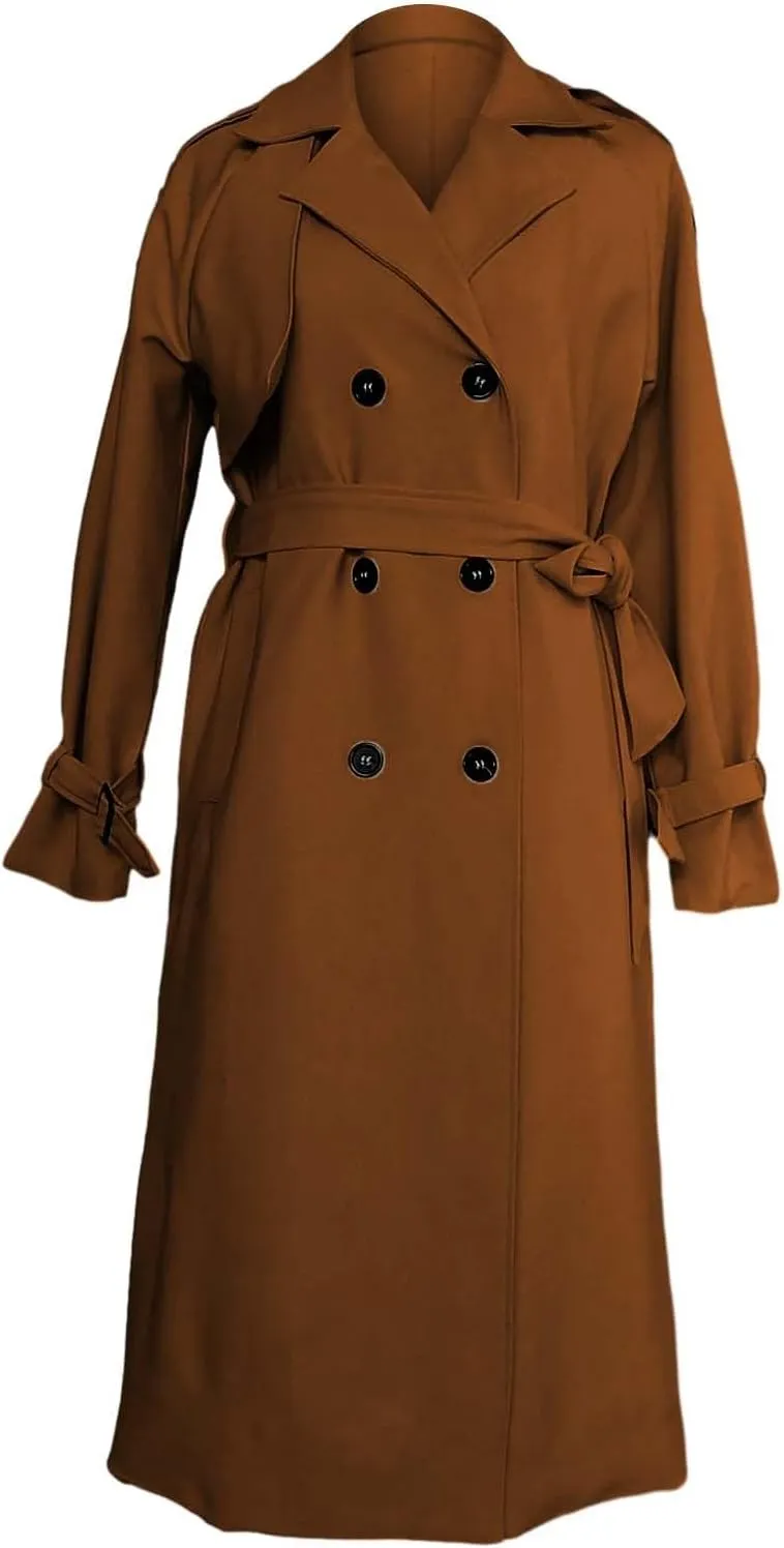 Womens Waterproow Trench Coat Winter Womens Jacket Lapel Slim Women'S Coat Fall Fashion Oversized Womens Winter