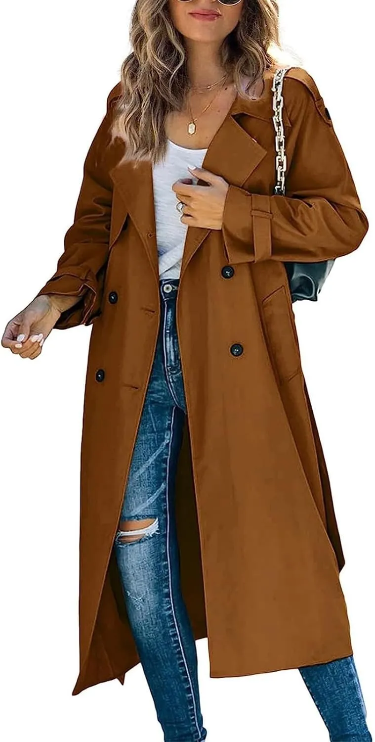 Womens Waterproow Trench Coat Winter Womens Jacket Lapel Slim Women'S Coat Fall Fashion Oversized Womens Winter