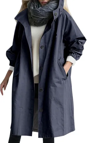 Women's Winter Casual Single Breasted Long Wool Coat Formal Office Wool Overcoat