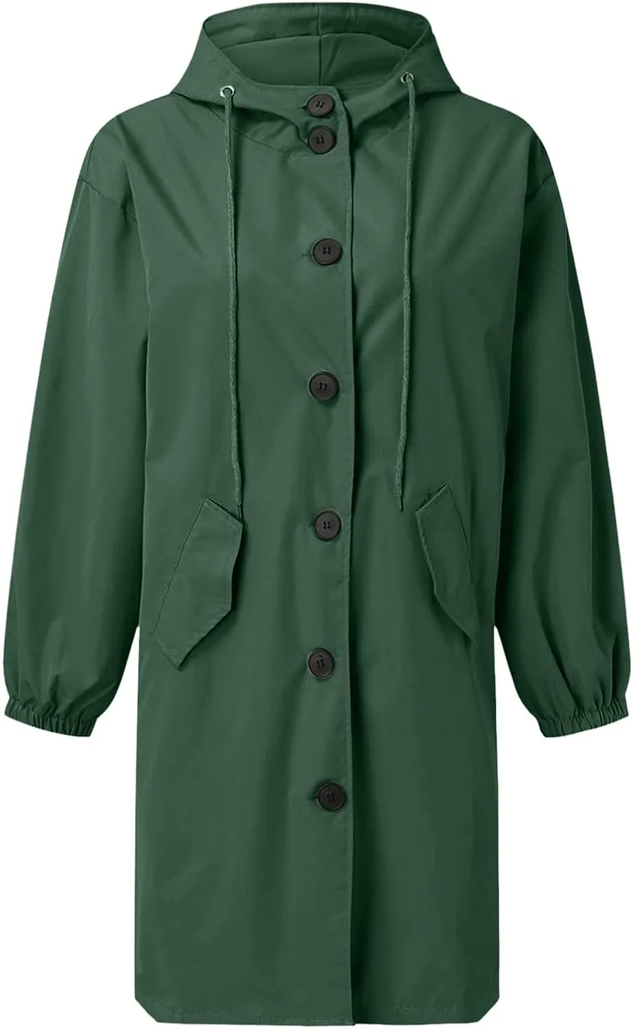 Women's Winter Wool Mid-Long Coat Notch Lapel Single-Breasted Trench Coat Outwear