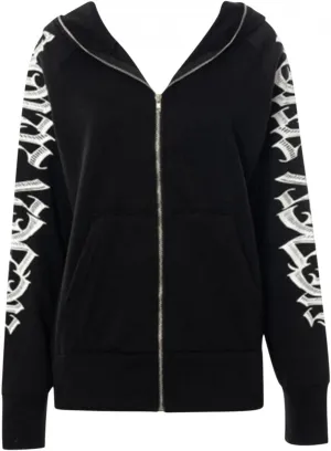 Y2K Hoodies for Women Full Zip Up Print Graphic Oversized Pockets Hooded Jacket 90s Long Sleeve Sweatshirt Hoody Halloween
