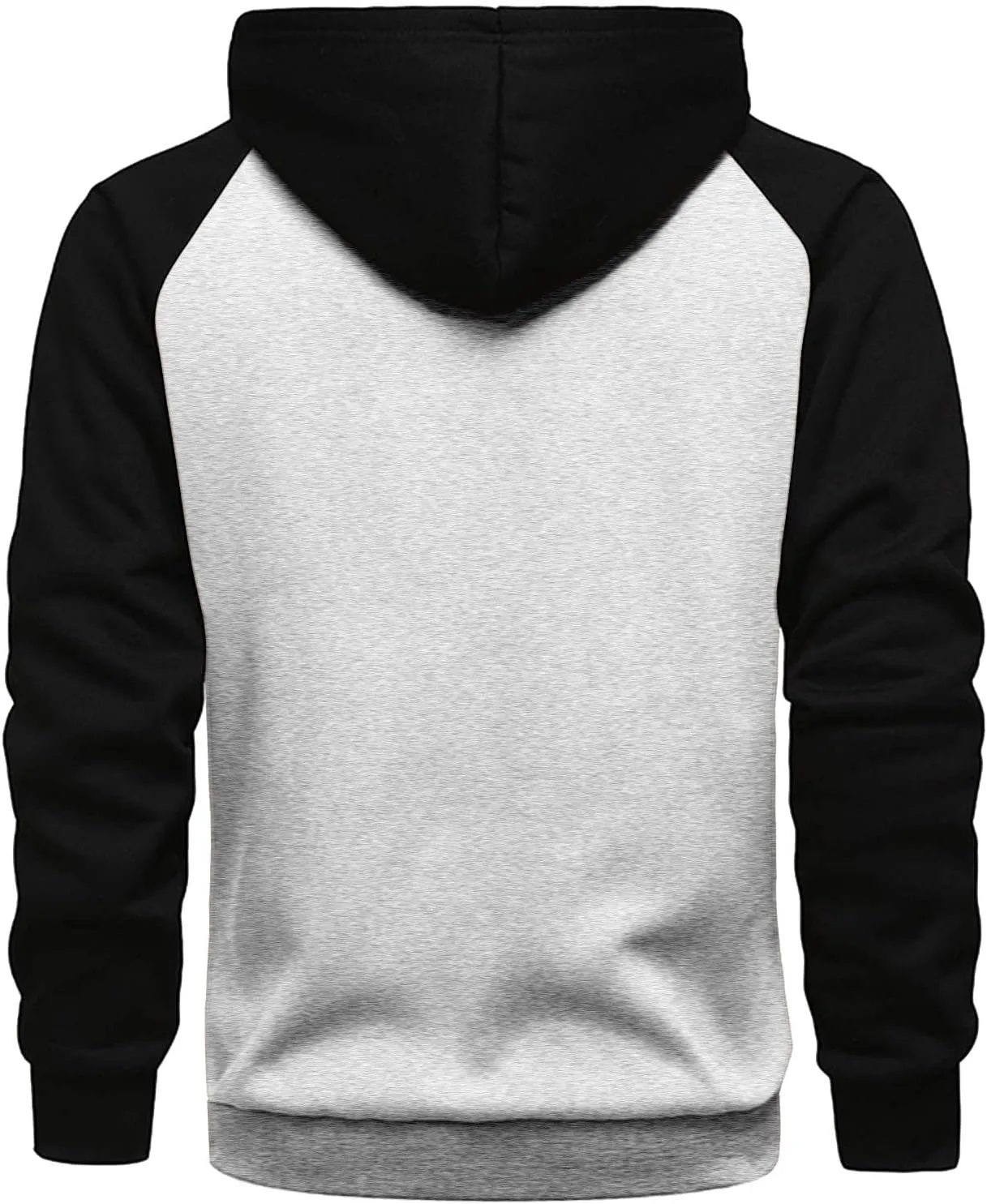 Ymosrh Men's Hoodie Color Contrast Zipper Cardigan Hooded Sweatshirt Plus Size Casual Plush Outwear Hoodies, M-3XL