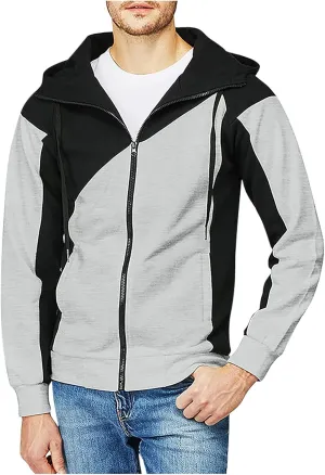 Ymosrh Men's Hoodies Casual Camouflage Sports Sweatshirt Long Sleeve Zipper Hooded Jacket Coat Hoodie, M-2XL