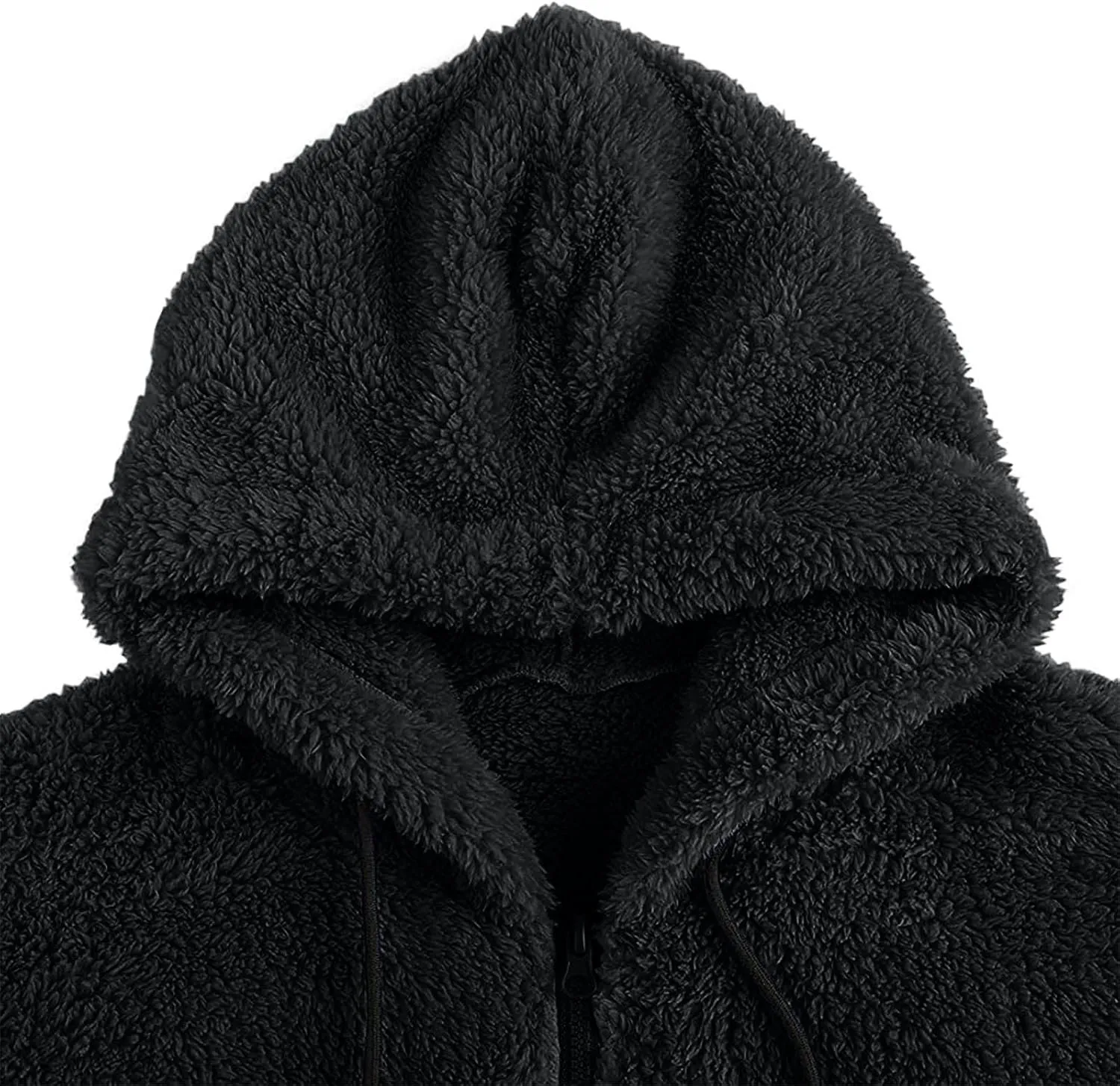 Ymosrh Men's Hoodies Double-Sided Plush Cardigan Zipper Hat Thermal Jacket Solid Coat Hoodies, M-2XL