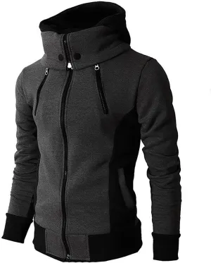 Ymosrh Men's Hoodies Hooded Zippered Sweater Casual Autumn Winter Jacket Sports Outdoor Clothing Hoodies, L-3XL