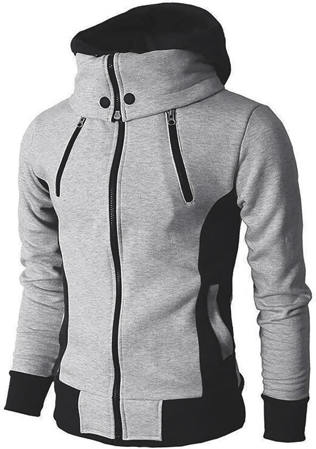 Ymosrh Men's Hoodies Hooded Zippered Sweater Casual Autumn Winter Jacket Sports Outdoor Clothing Hoodies, L-3XL