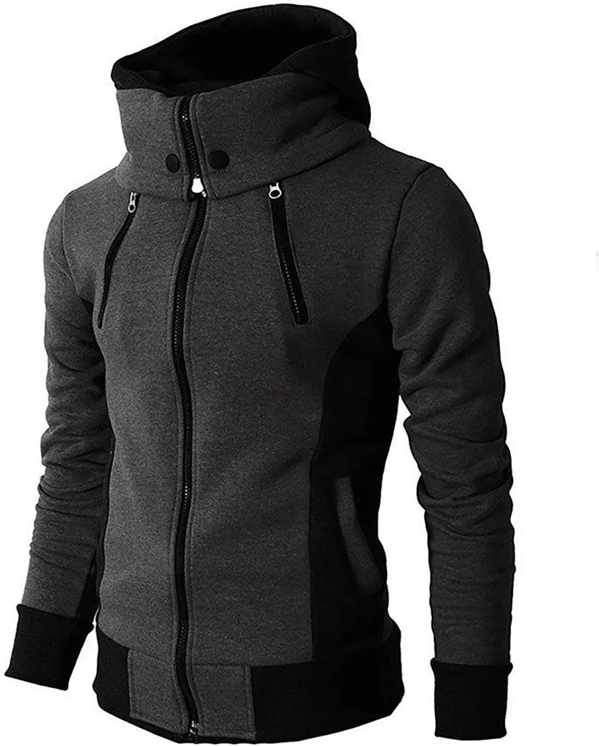 Ymosrh Men's Hoodies Hooded Zippered Sweater Casual Autumn Winter Jacket Sports Outdoor Clothing Hoodies, L-3XL