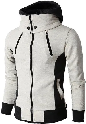 Ymosrh Men's Hoodies Hooded Zippered Sweater Casual Autumn Winter Jacket Sports Outdoor Clothing Hoodies, L-3XL