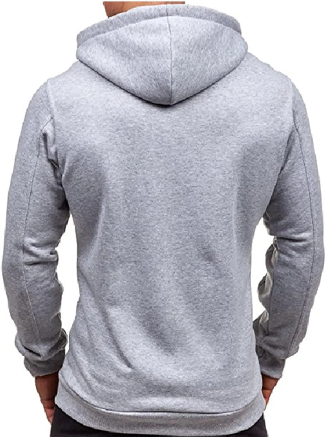 Ymosrh Men's Hoodies Men‘S Color Zipper Pullover Long Sleeve Hooded Sweatshirt Tops Blouse Hoodies, XXL-3XL