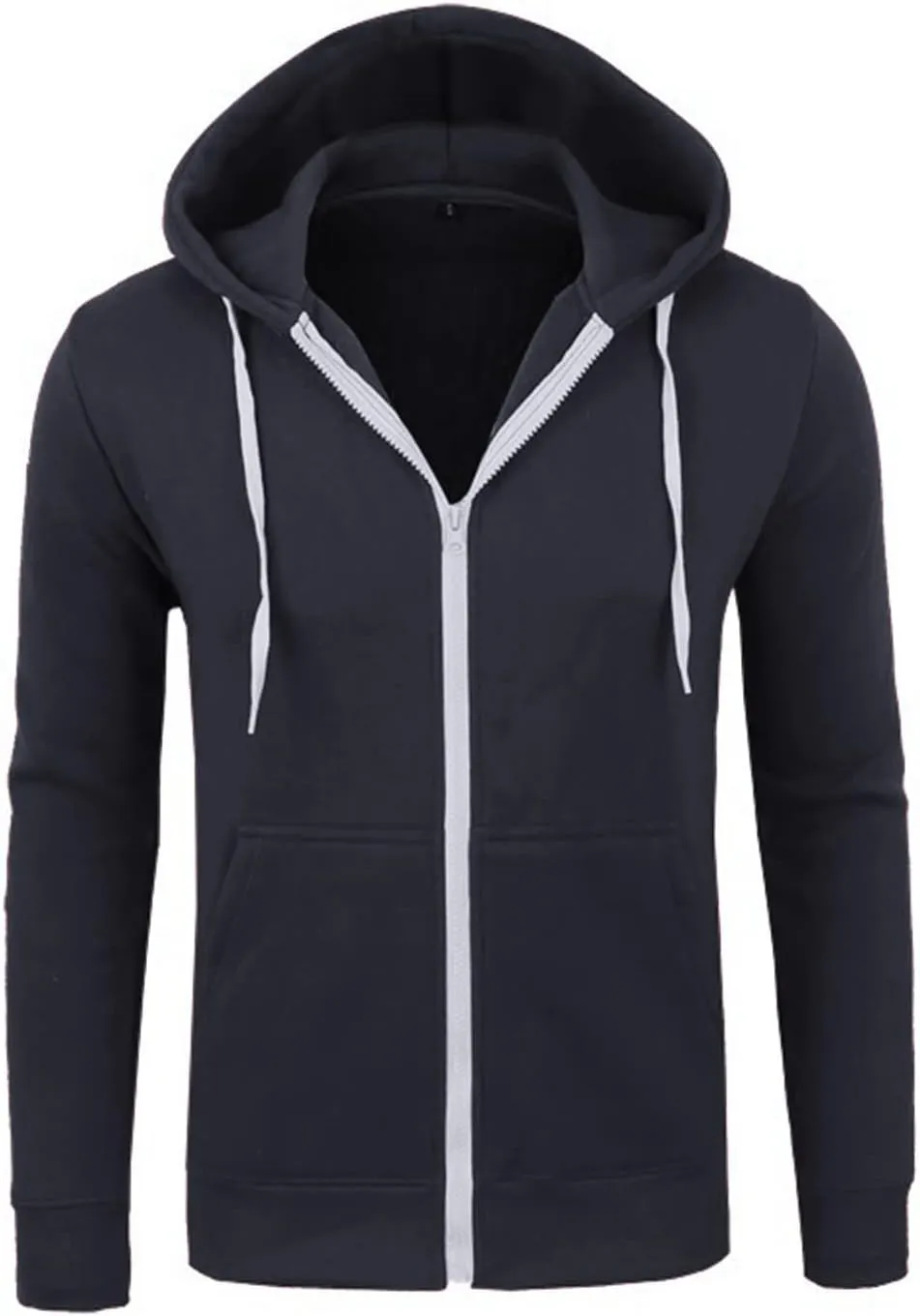 Ymosrh Men's Hoodies Men‘S Color Zipper Pullover Long Sleeve Hooded Sweatshirt Tops Blouse Hoodies, XXL-3XL