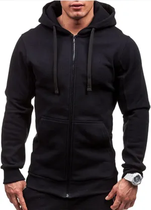 Ymosrh Men's Hoodies Men‘S Color Zipper Pullover Long Sleeve Hooded Sweatshirt Tops Blouse Hoodies, XXL-3XL