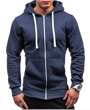 Ymosrh Men's Hoodies Men‘S Color Zipper Pullover Long Sleeve Hooded Sweatshirt Tops Blouse Hoodies, XXL-3XL