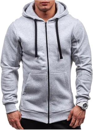 Ymosrh Men's Hoodies Men‘S Color Zipper Pullover Long Sleeve Hooded Sweatshirt Tops Blouse Hoodies, XXL-3XL