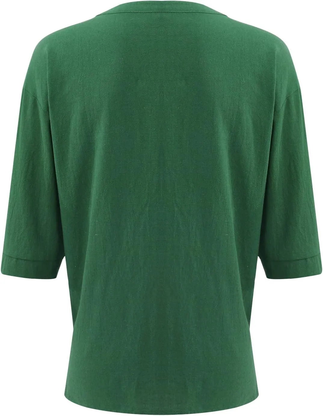 Ymosrh Men's Shirts Summer Loose Casual Cotton Linen Short Sleeve Top Solid Color Short T-Shirt Shirts