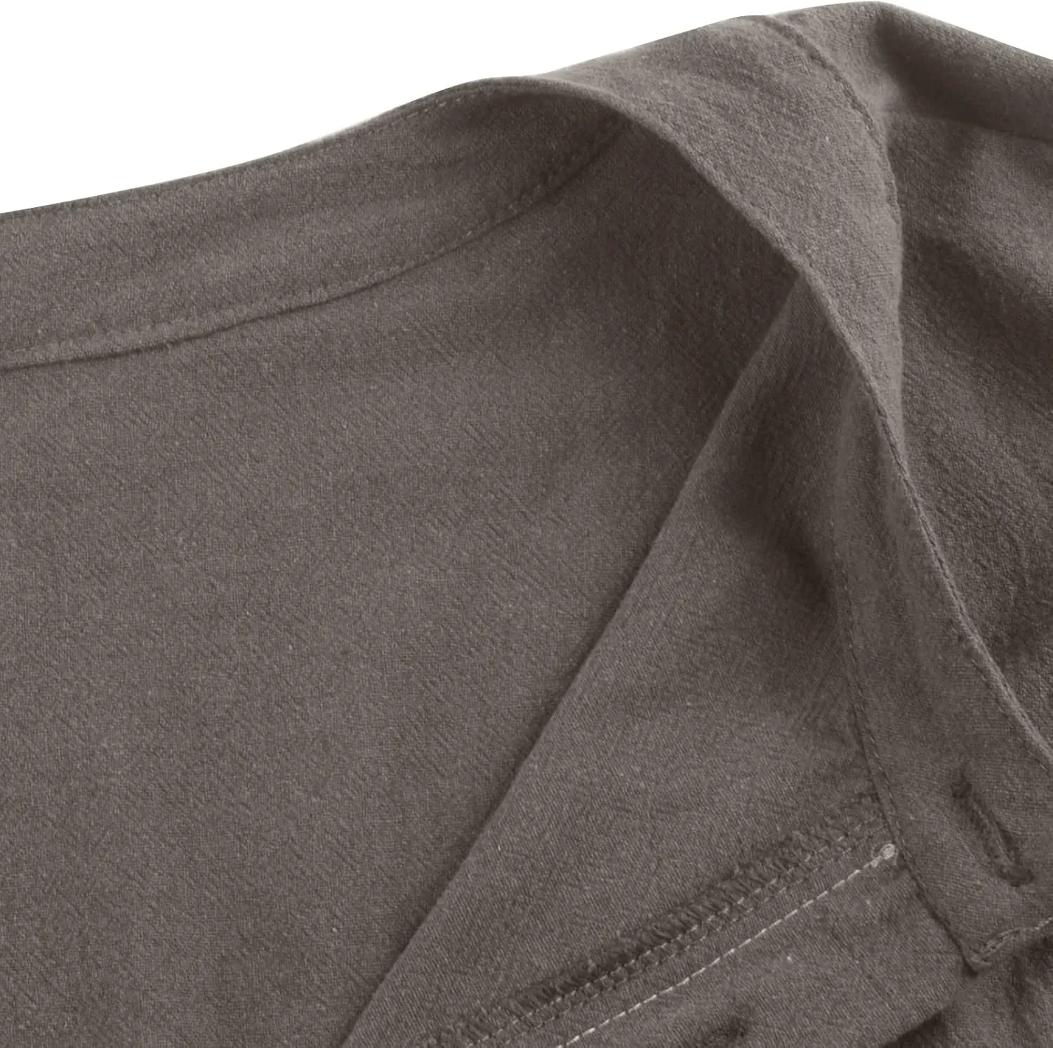 Ymosrh Men's Shirts Summer Loose Casual Cotton Linen Short Sleeve Top Solid Color Short T-Shirt Shirts
