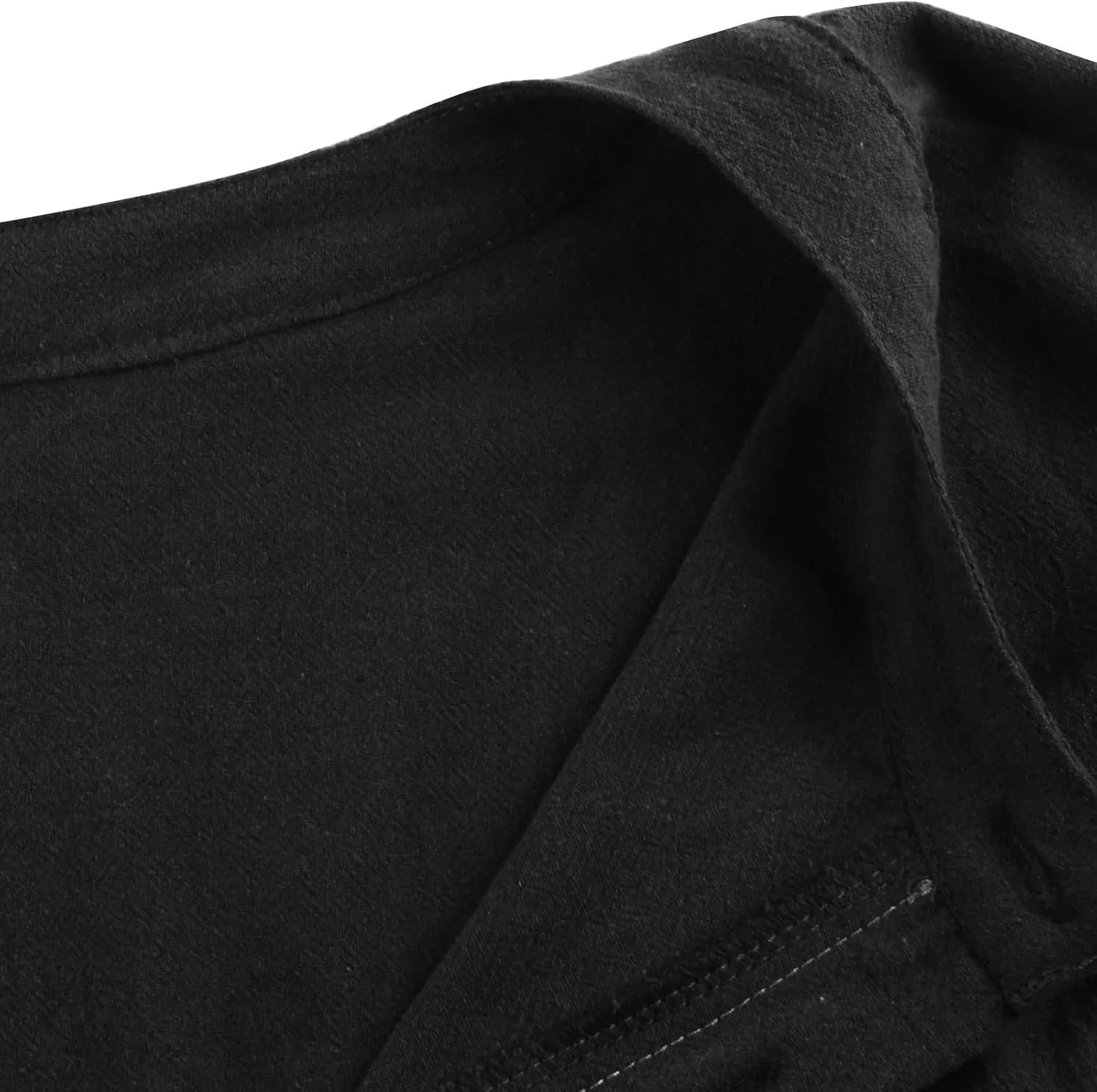 Ymosrh Men's Shirts Summer Loose Casual Cotton Linen Short Sleeve Top Solid Color Short T-Shirt Shirts