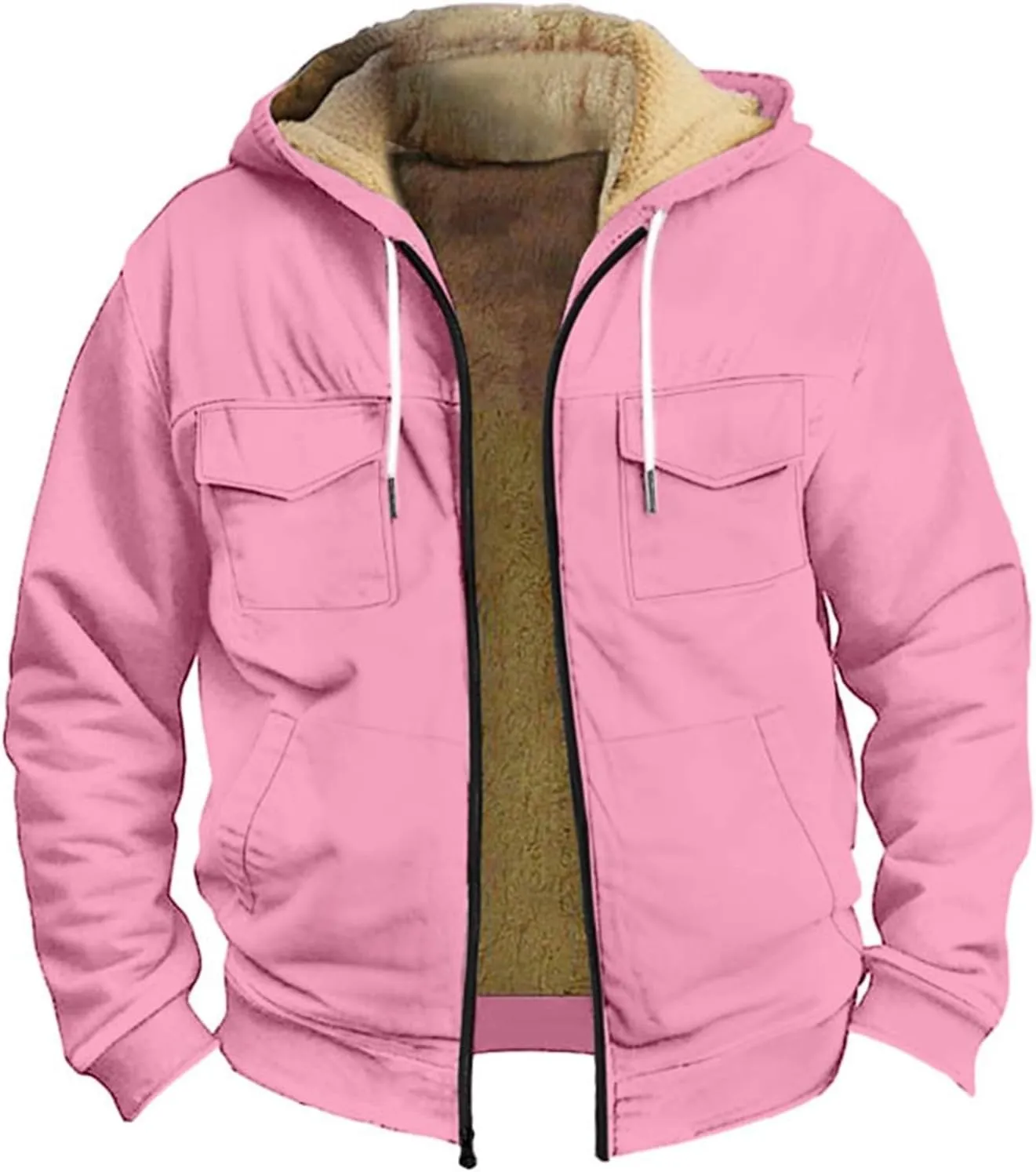 Ymosrh Men's Sweatshirt Fleece Hoodie Zip Up Fall Winter Solid Pullover Sweatshirt Casual Jacket Coat Hoodies, S-5XL