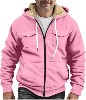 Ymosrh Men's Sweatshirt Fleece Hoodie Zip Up Fall Winter Solid Pullover Sweatshirt Casual Jacket Coat Hoodies, S-5XL