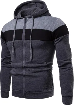 Ymosrh Men's Sweatshirts Casual Camouflage Sports Sweatshirt Long Sleeve Zipper Hooded Jacket Coat Hoodies, M-3XL