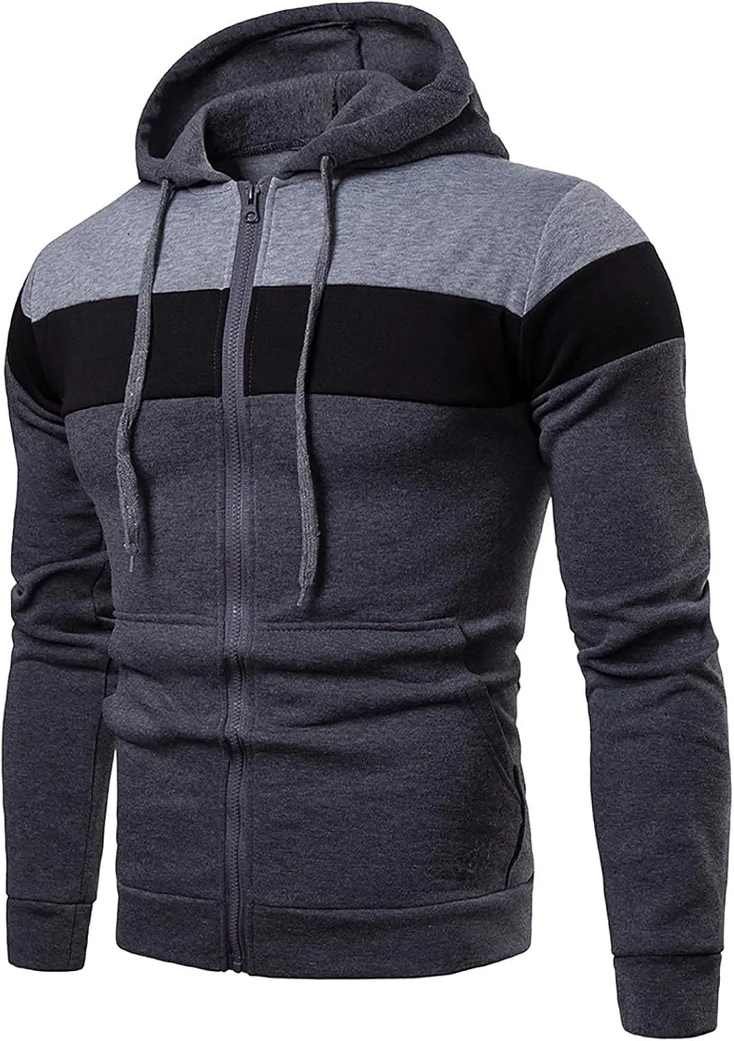 Ymosrh Men's Sweatshirts Casual Camouflage Sports Sweatshirt Long Sleeve Zipper Hooded Jacket Coat Hoodies, M-3XL