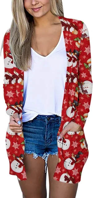 ZYXTIM Womens Plaid Long Cardigan 2024 Fall Checked Lightweight Long Sleeve Open Front Vintage Cardigan Jackets with Pockets